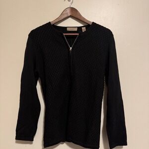 Long Sleeve Textured Black Knit Sweater Whimsigoth Fairy Academia Normcore